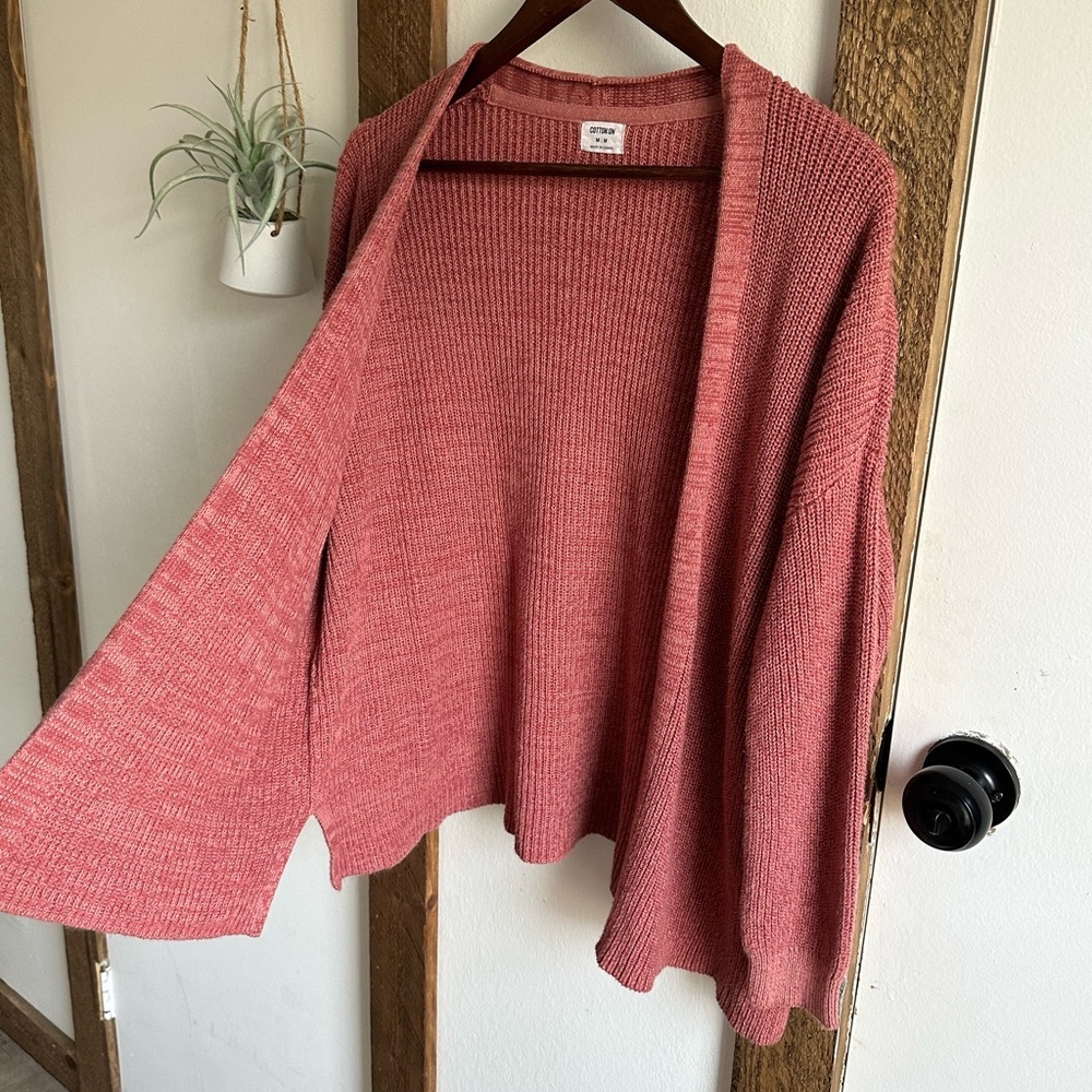 Cotton On Women's Archy Cardigan Sweater Size Medium Canyon Rose Marsala Twist - Picture 12 of 16